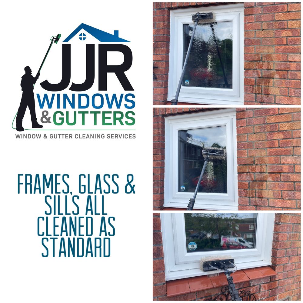 Window frames, glass and sills all cleaned as standard by JJR Windows & Gutters